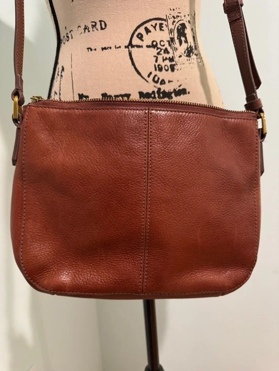Fossil Leather Crossbody Bag in Rust - Picture 7 of 16